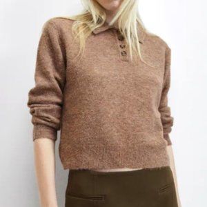ZARA KNIT POLO SWEATER